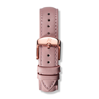 Pink Leather Strap Rose Gold - Roy Amber