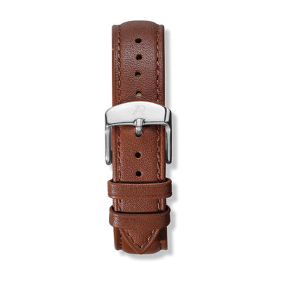 Brown Leather Strap Silver - Roy Amber